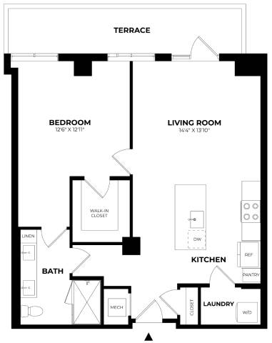 Floor Plan Image of Apartment Apt 605