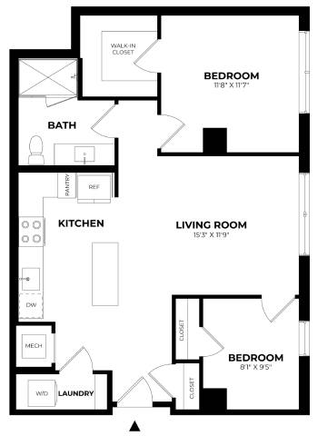 Floor Plan Image of Apartment Apt 403