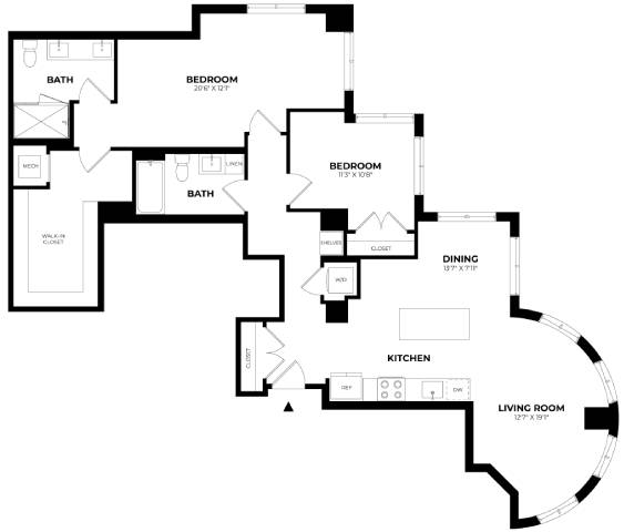 Floor Plan Image of Apartment Apt 708