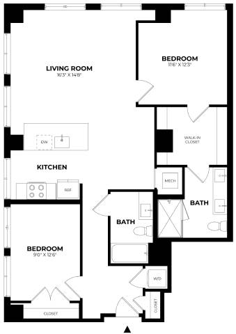 Floor Plan Image of Apartment Apt 409