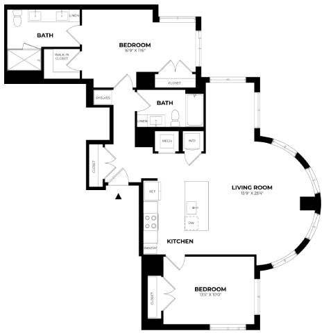 Floor Plan Image of Apartment Apt 611