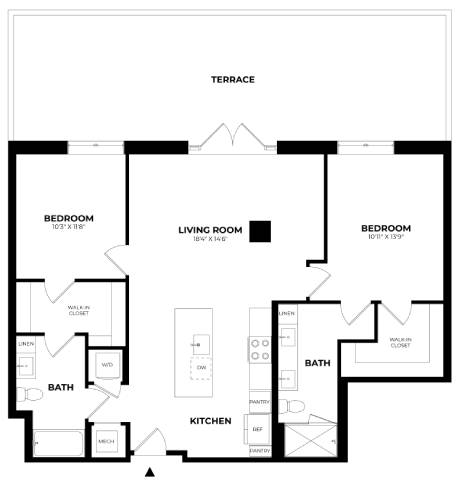 Floor Plan Image of Apartment Apt 705