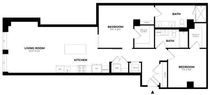 Floor Plan Image of Apartment Apt 210