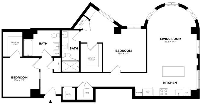 Floor Plan Image of Apartment Apt 206