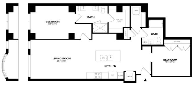Floor Plan Image of Apartment Apt 223