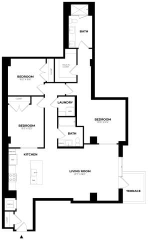 Floor Plan Image of Apartment Apt 205