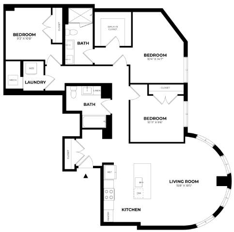 Floor Plan Image of Apartment Apt 413