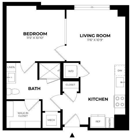 Floor Plan Image of Apartment Apt 622