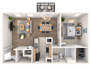 Floor Plan Image of Apartment Apt 27-105
