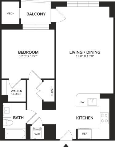 Floor Plan Image of Apartment Apt 1203