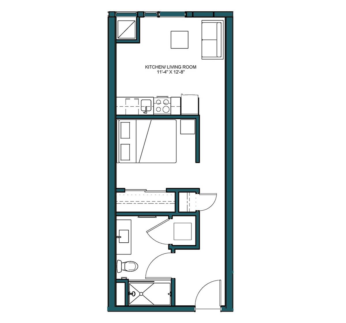 Floor Plan Image of Apartment Apt 411