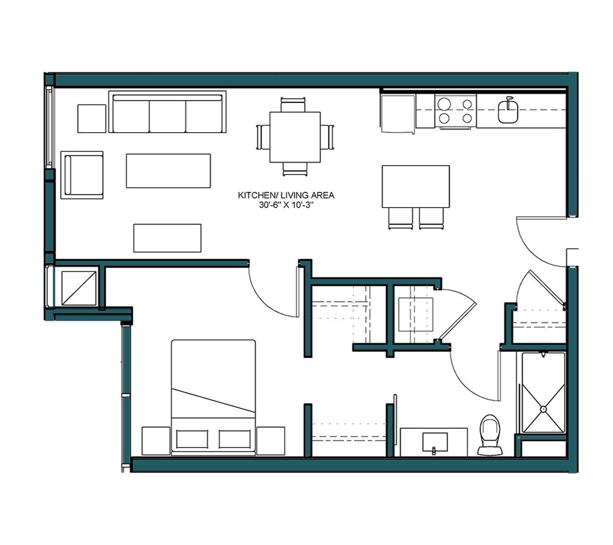 Floor Plan Image of Apartment Apt 414