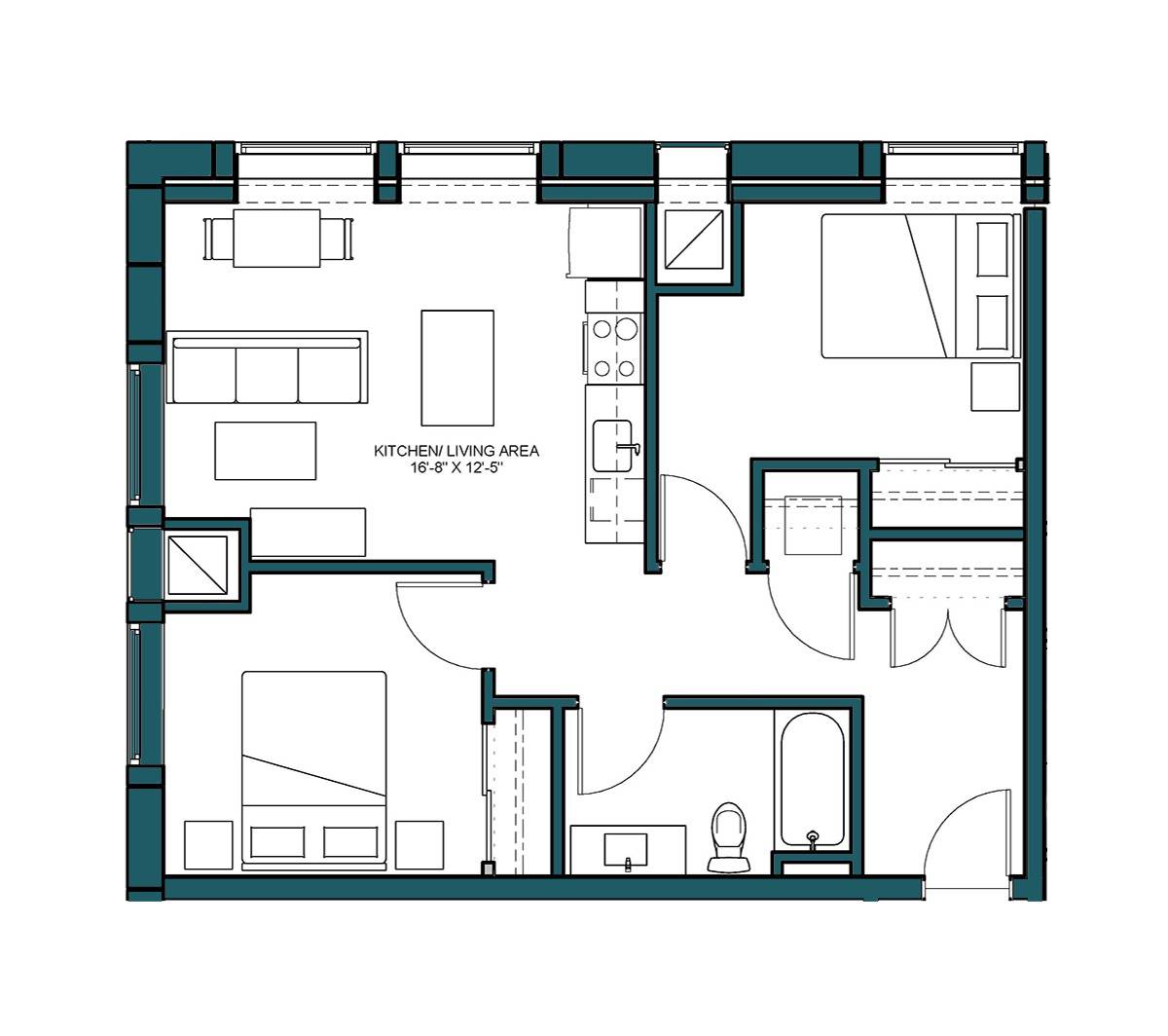 Floor Plan Image of Apartment Apt 318