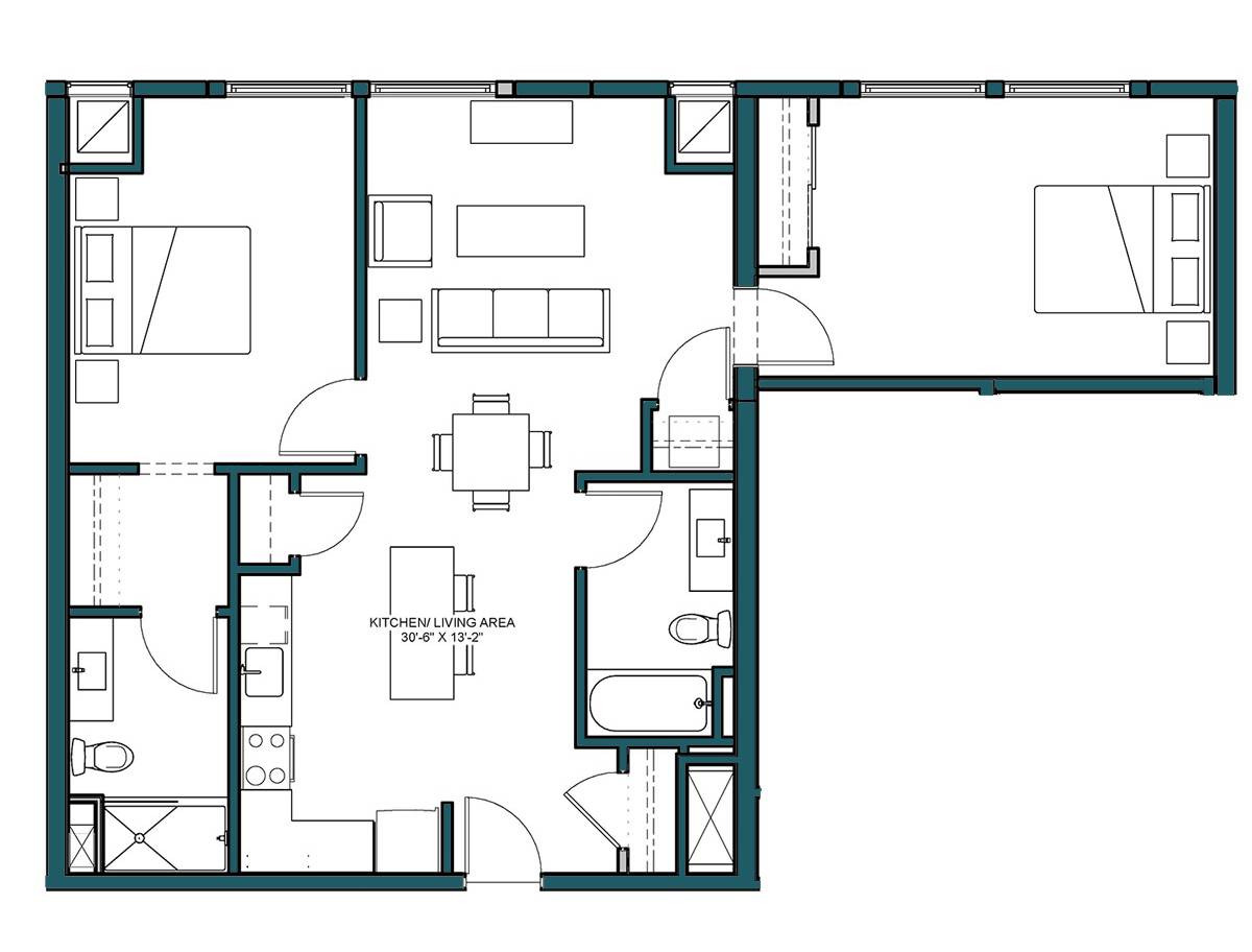 Floor Plan Image of Apartment Apt 800