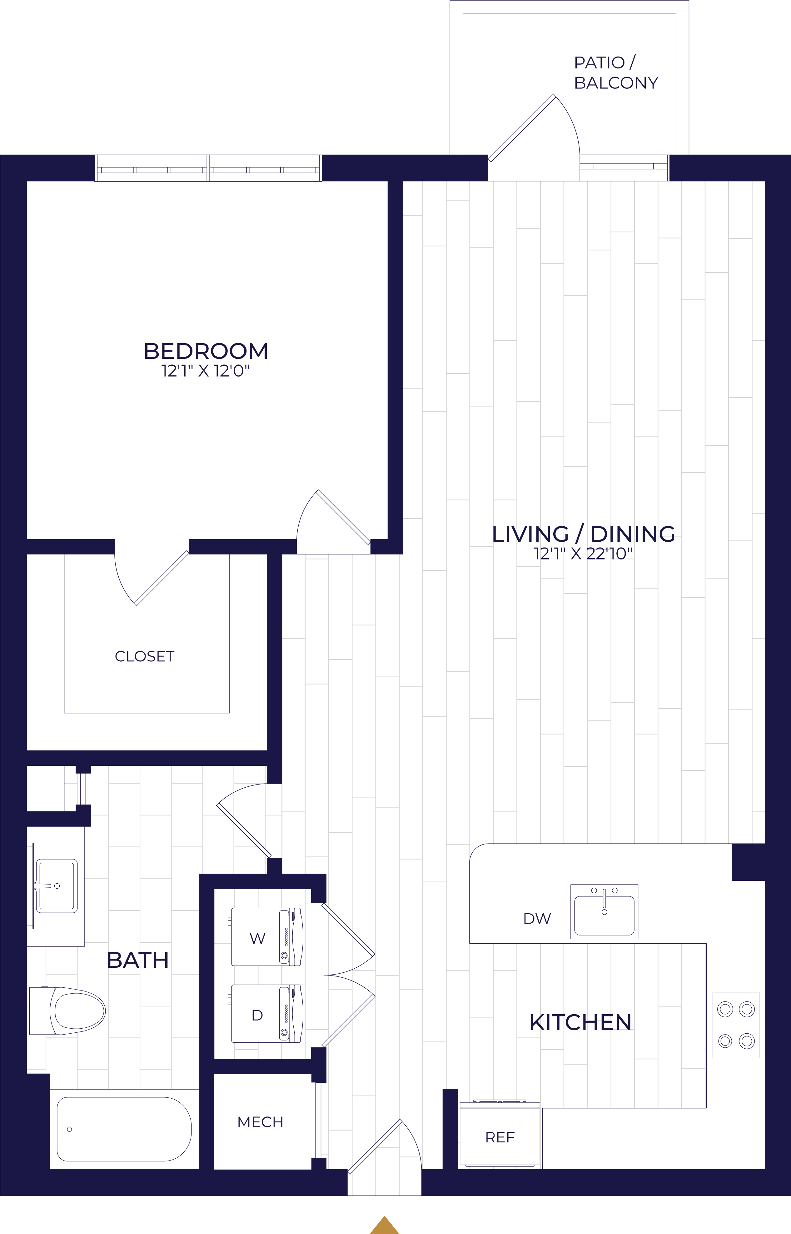 Floor Plan Image of Apartment Apt 614
