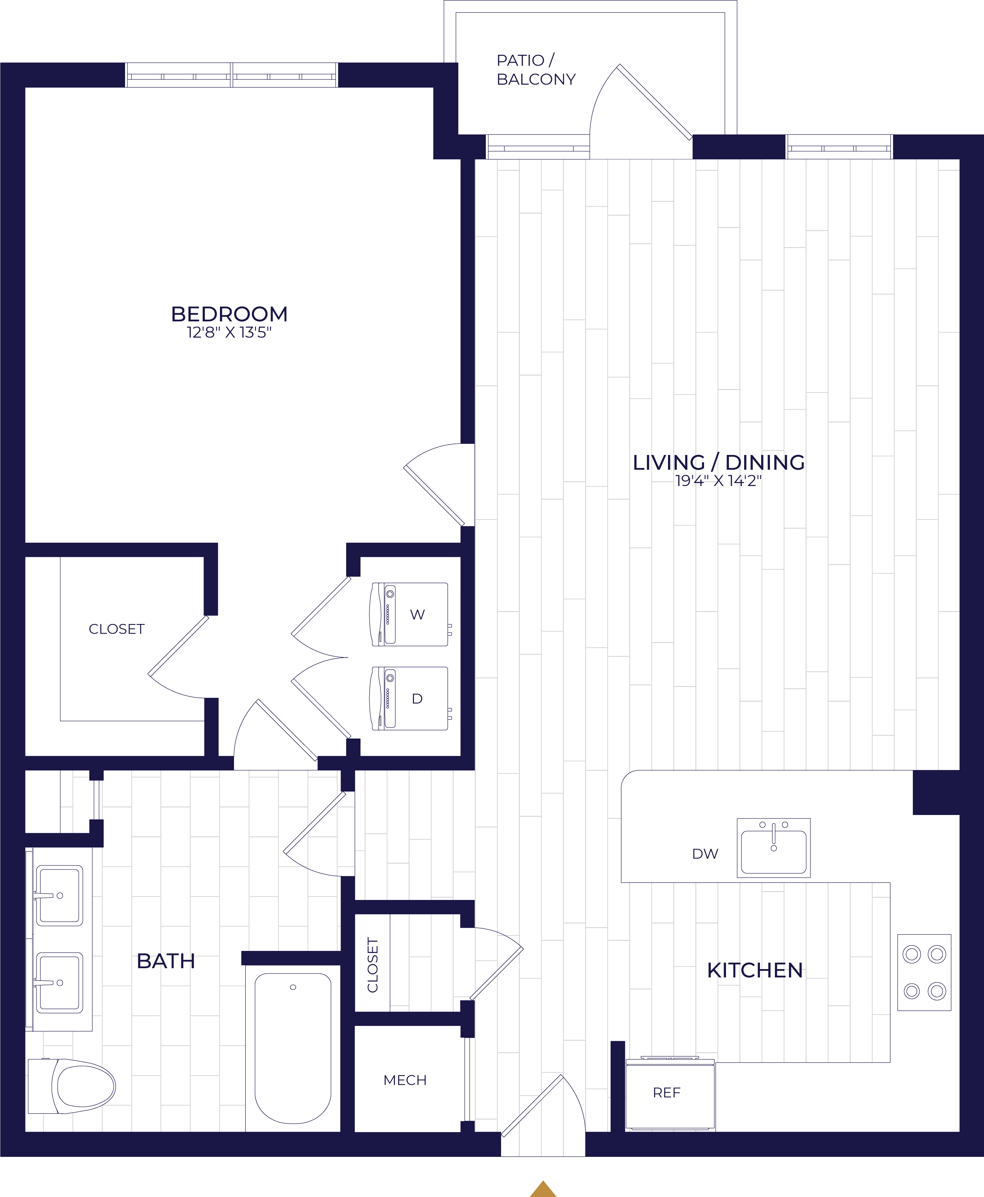 Floor Plan Image of Apartment Apt 406