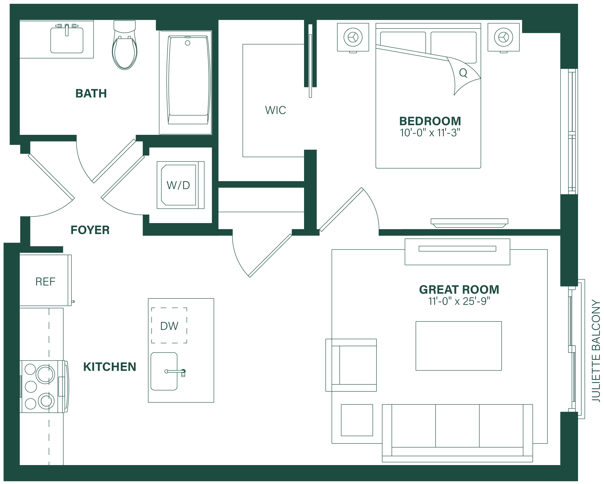 Floor Plan Image of Apartment Apt 211