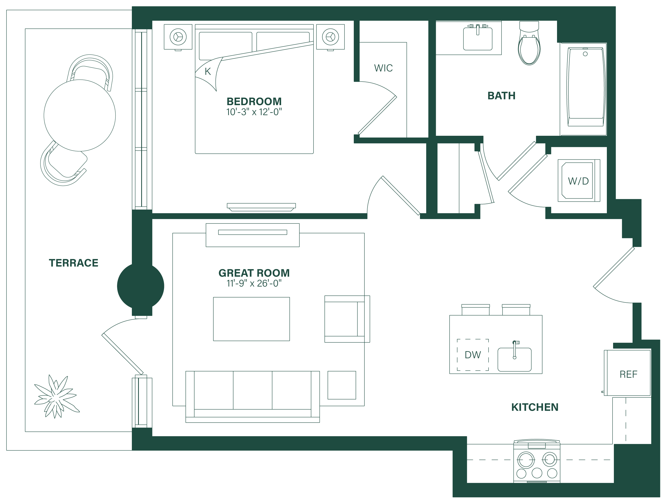 Floor Plan Image of Apartment Apt 106