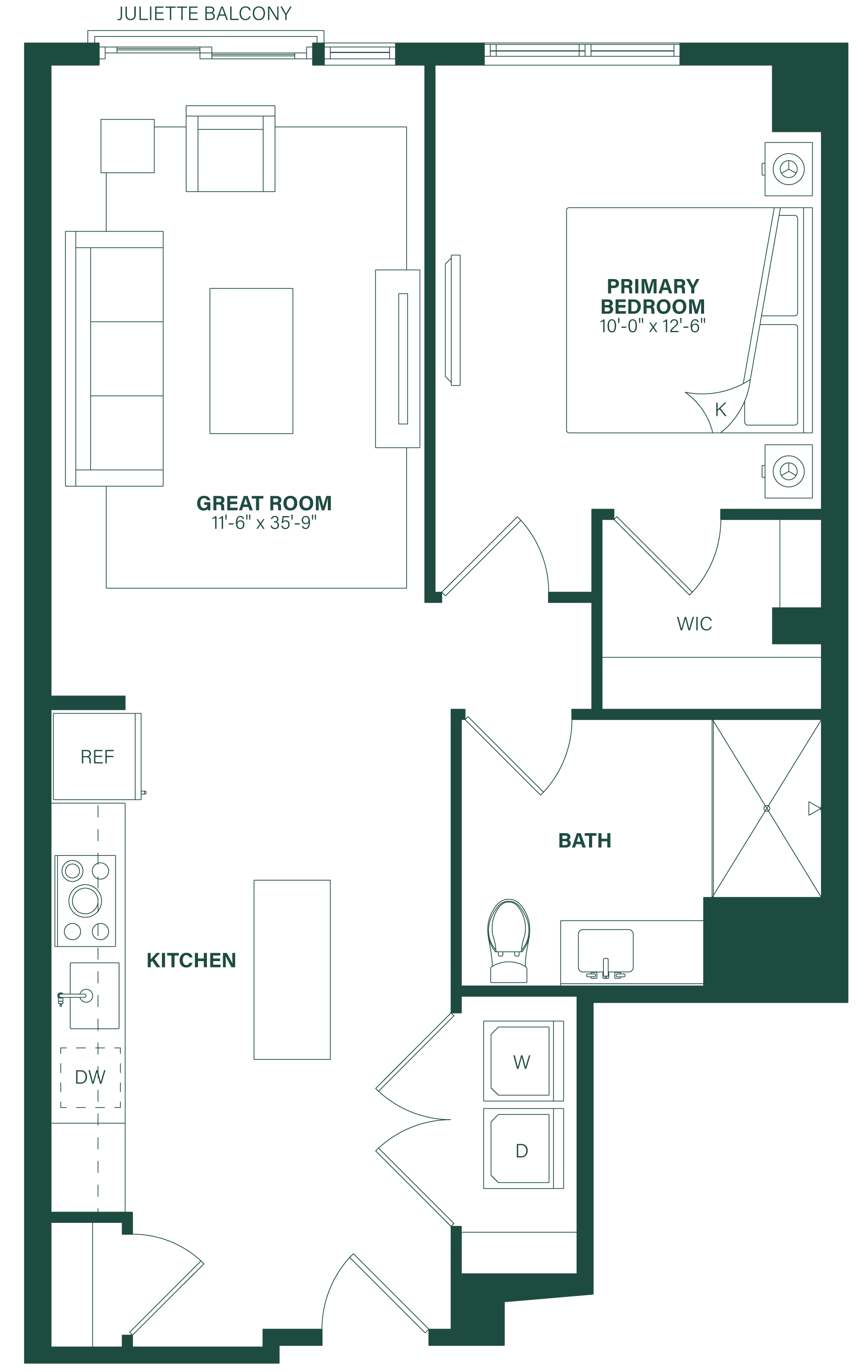 Floor Plan Image of Apartment Apt 208