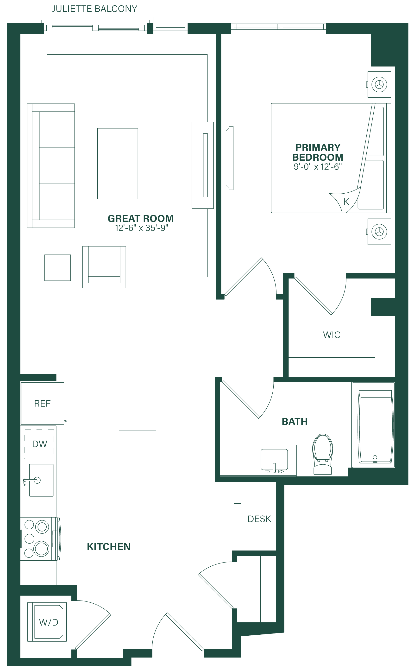 Floor Plan Image of Apartment Apt 608
