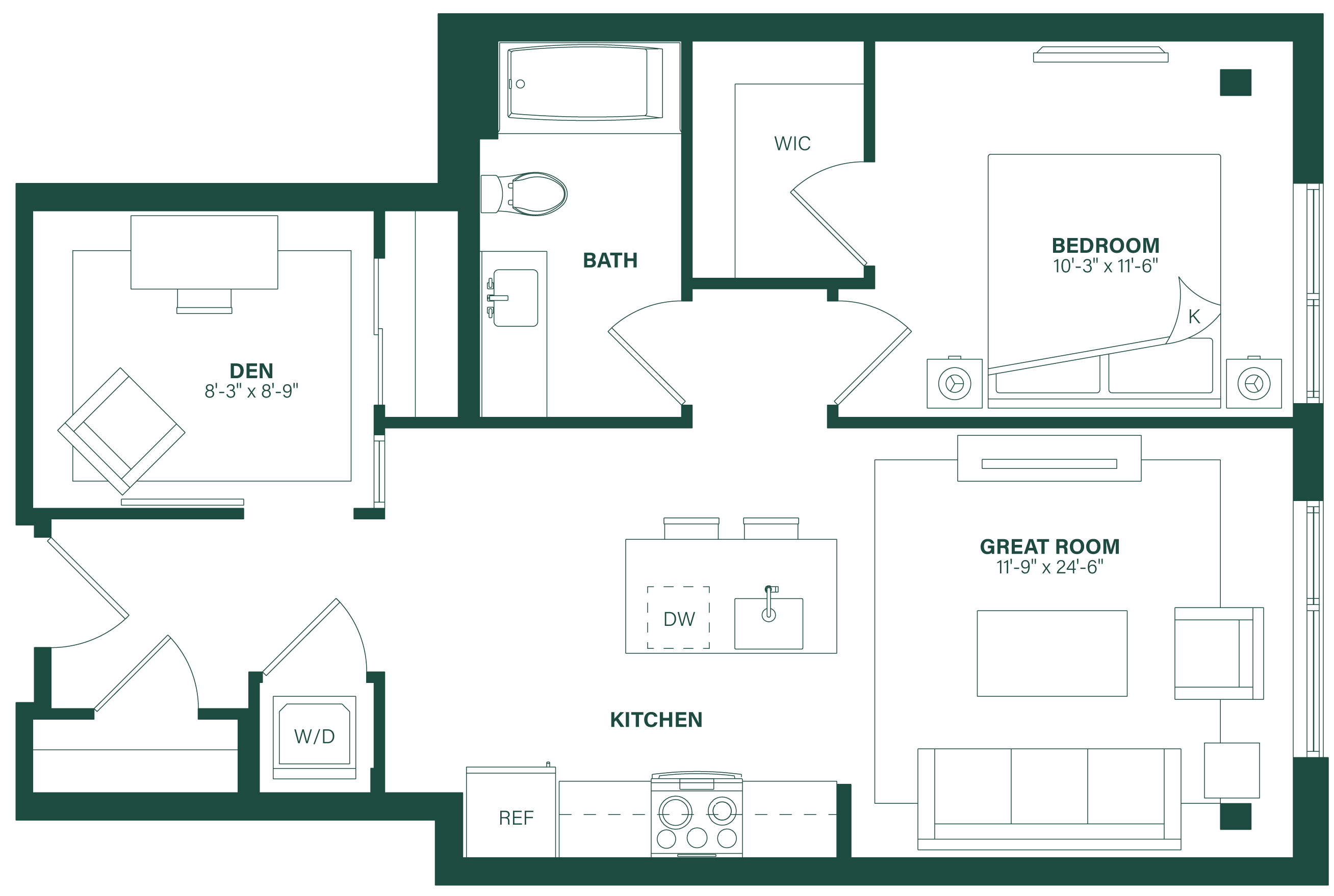 Floor Plan Image of Apartment Apt 415