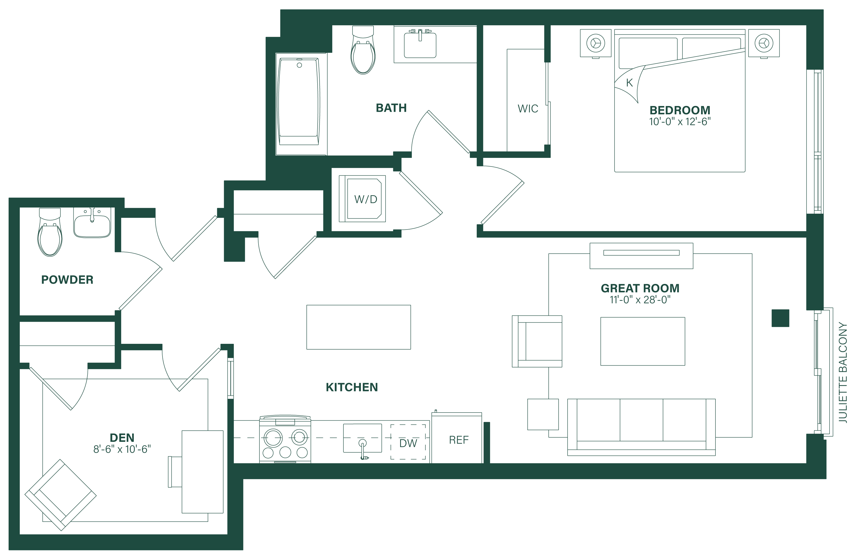 Floor Plan Image of Apartment Apt 413
