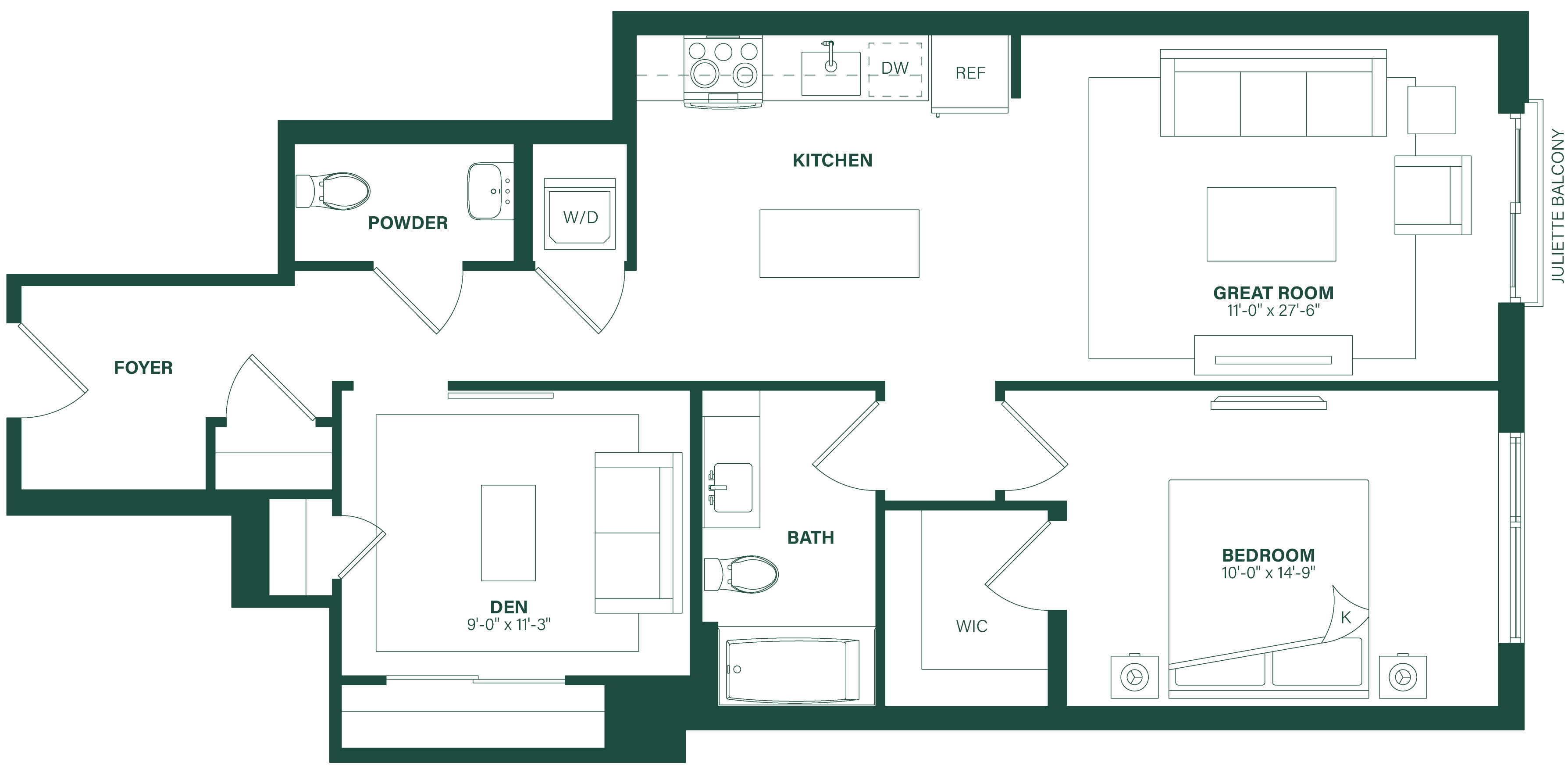 Floor Plan Image of Apartment Apt 412