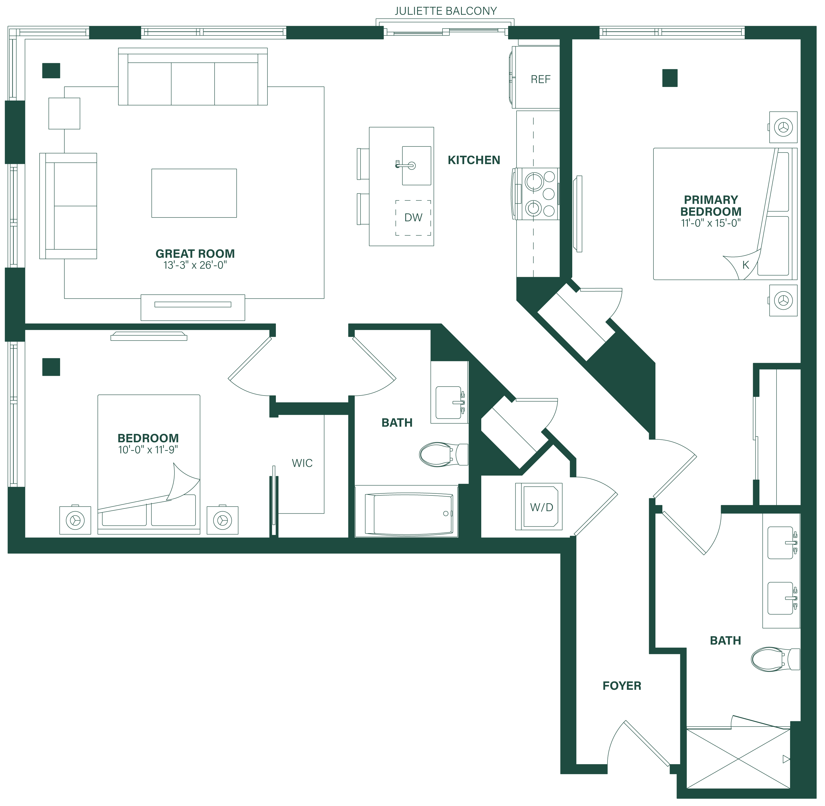 Floor Plan Image of Apartment Apt 210