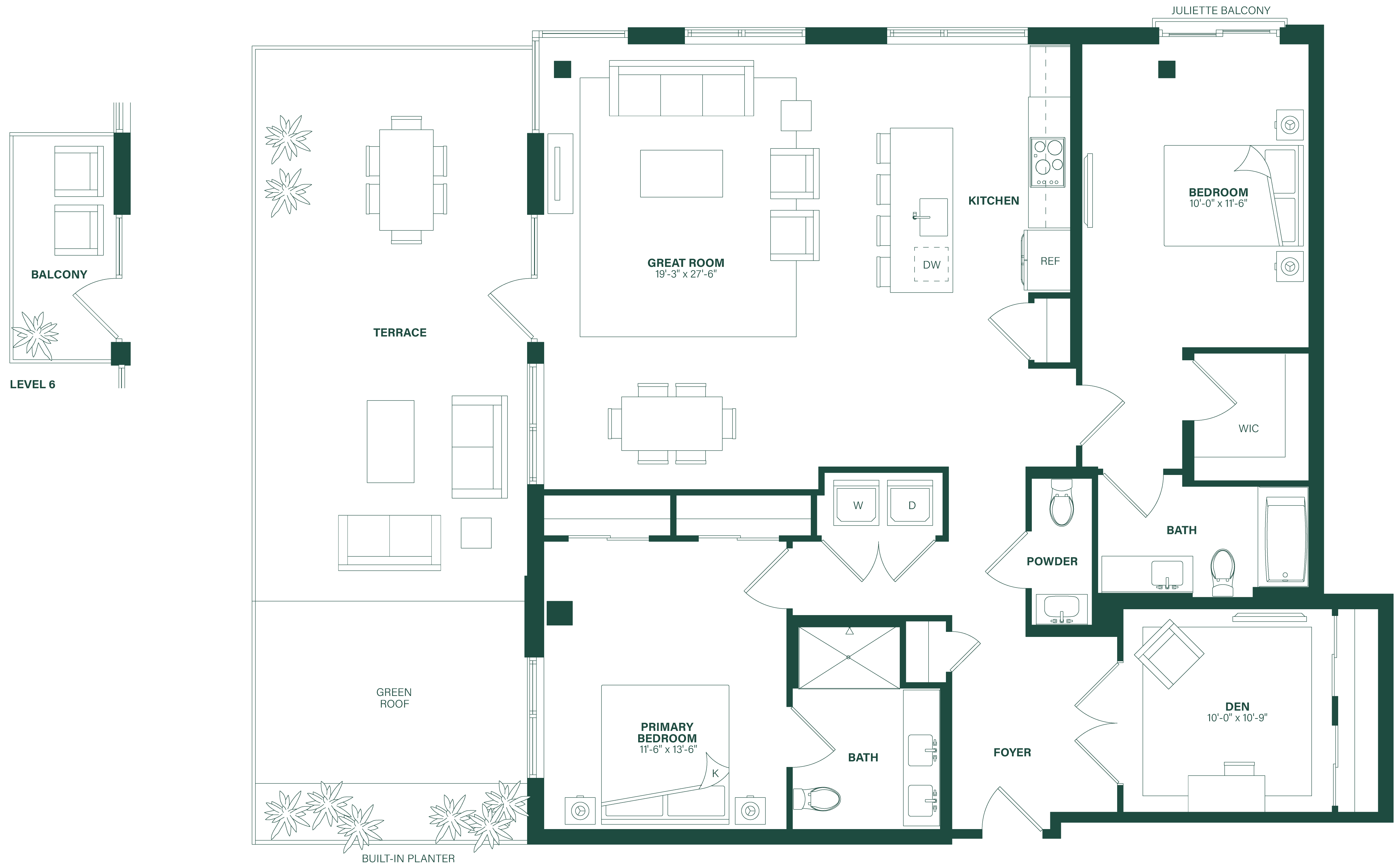 Floor Plan Image of Apartment Apt 613