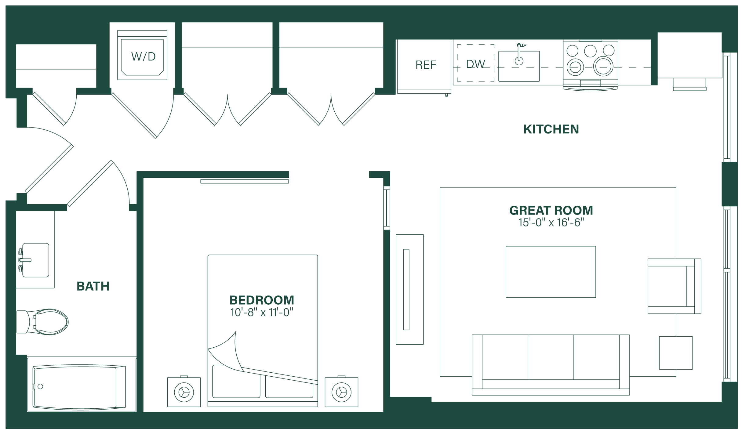 Floor Plan Image of Apartment Apt 113