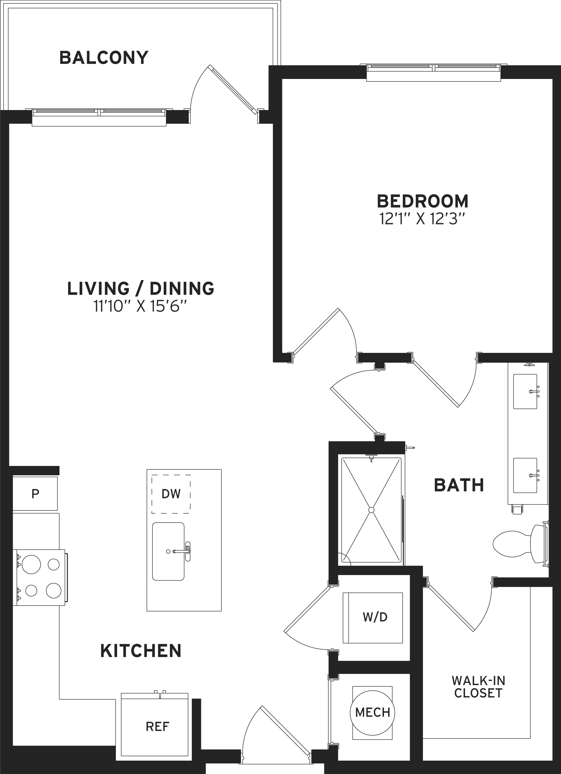 Floor Plan Image of Apartment Apt 1-407