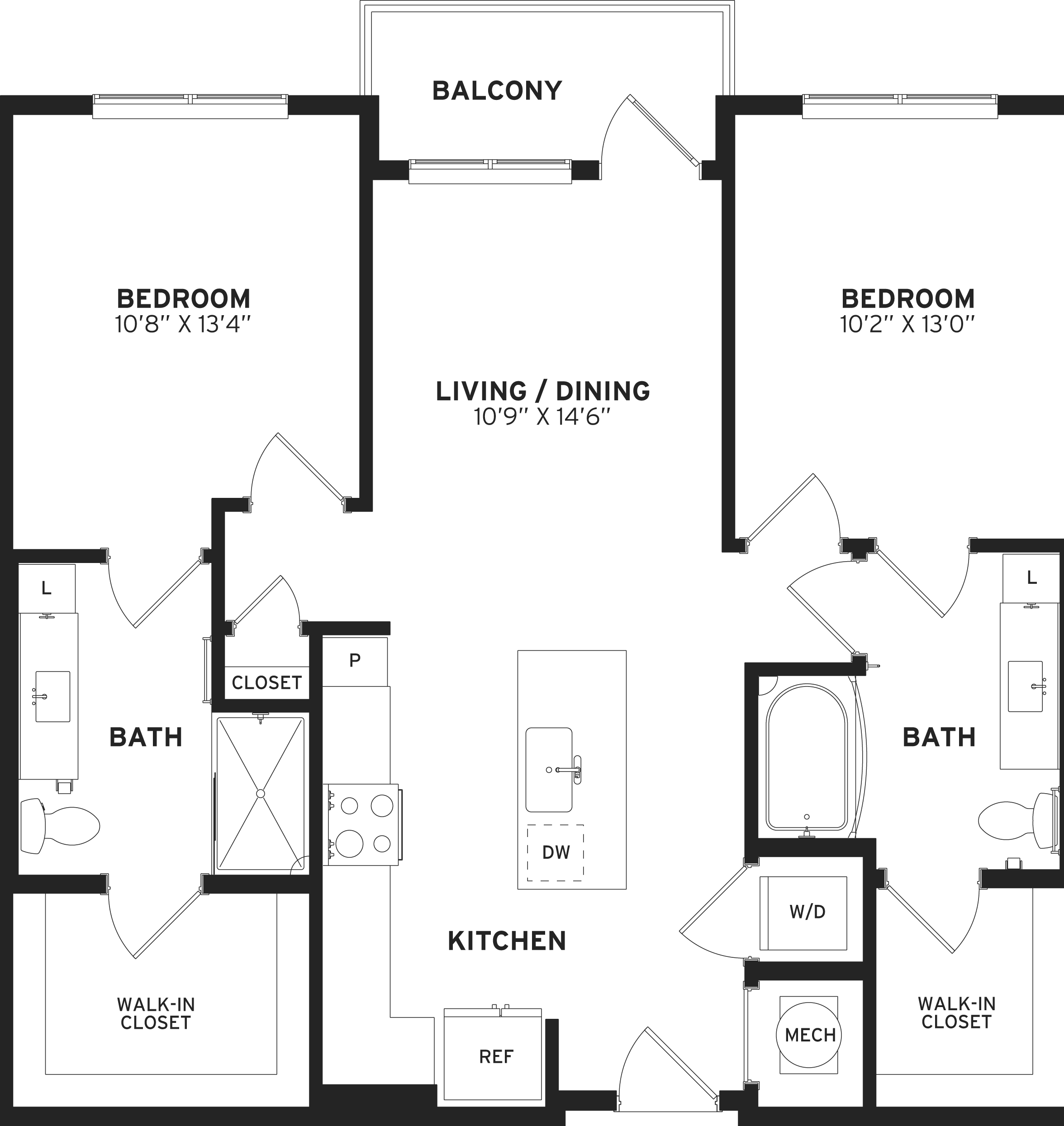 Floor Plan Image of Apartment Apt 1-203