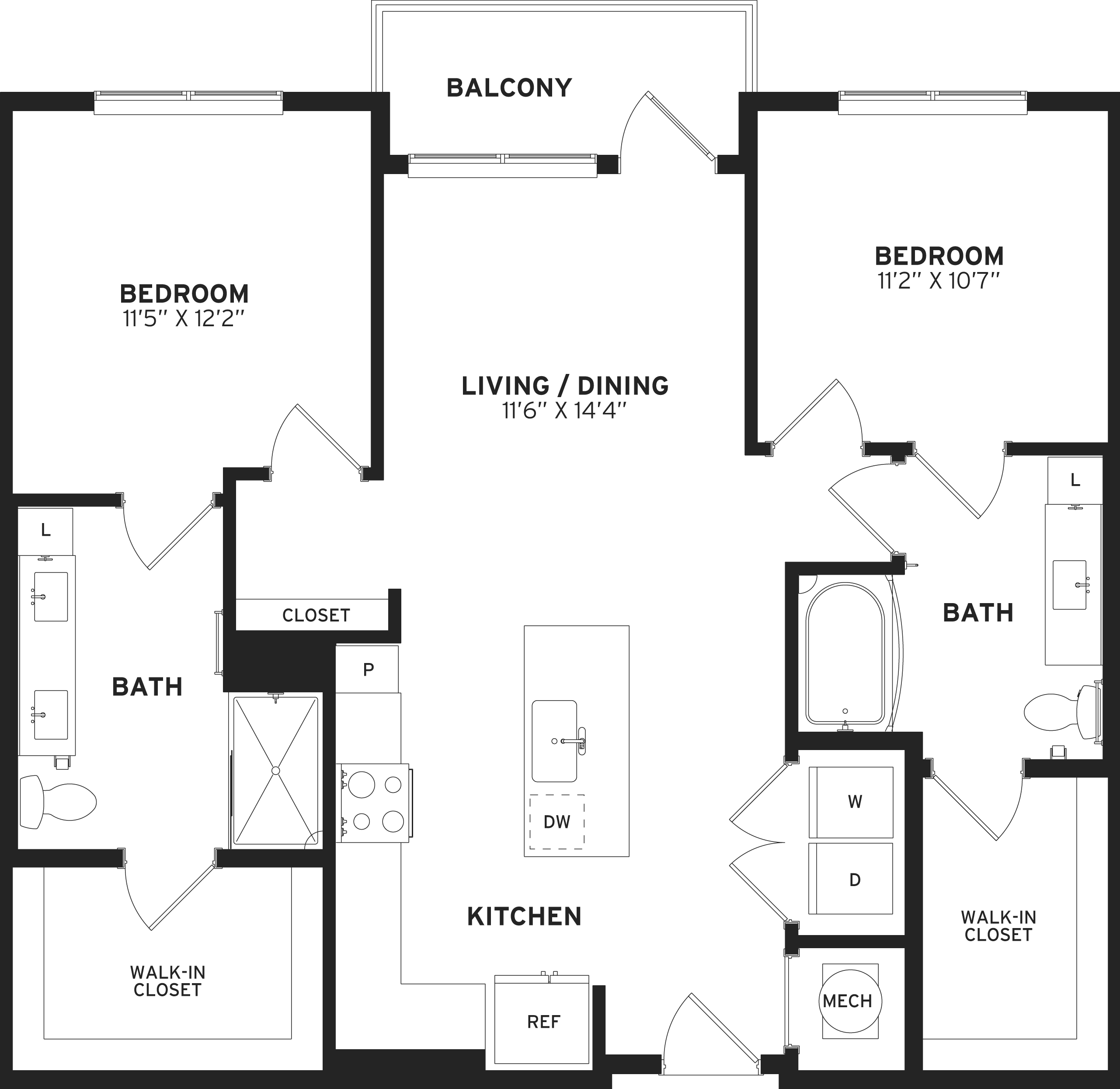 Floor Plan Image of Apartment Apt 1-218