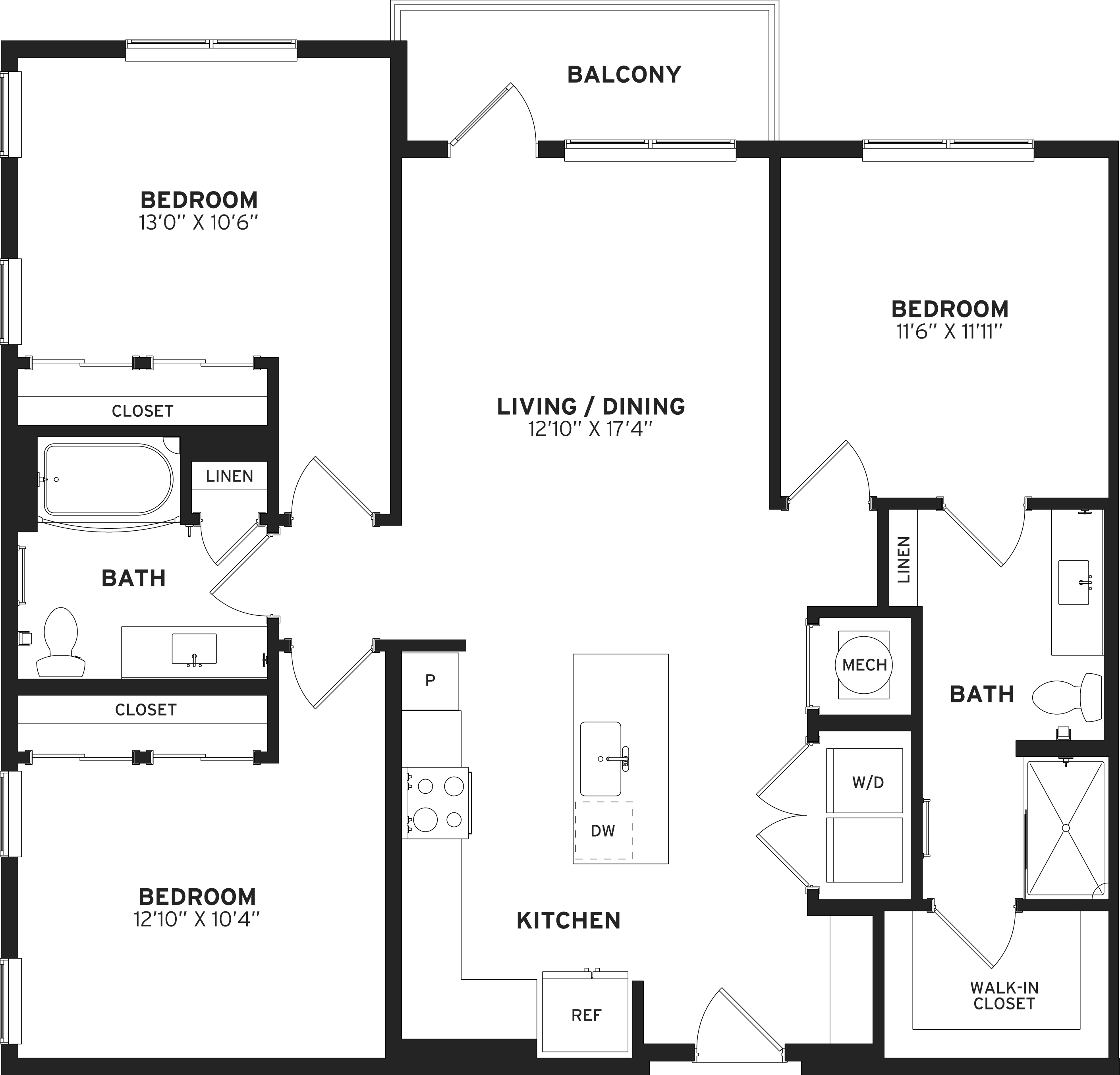 Floor Plan Image of Apartment Apt 1-220