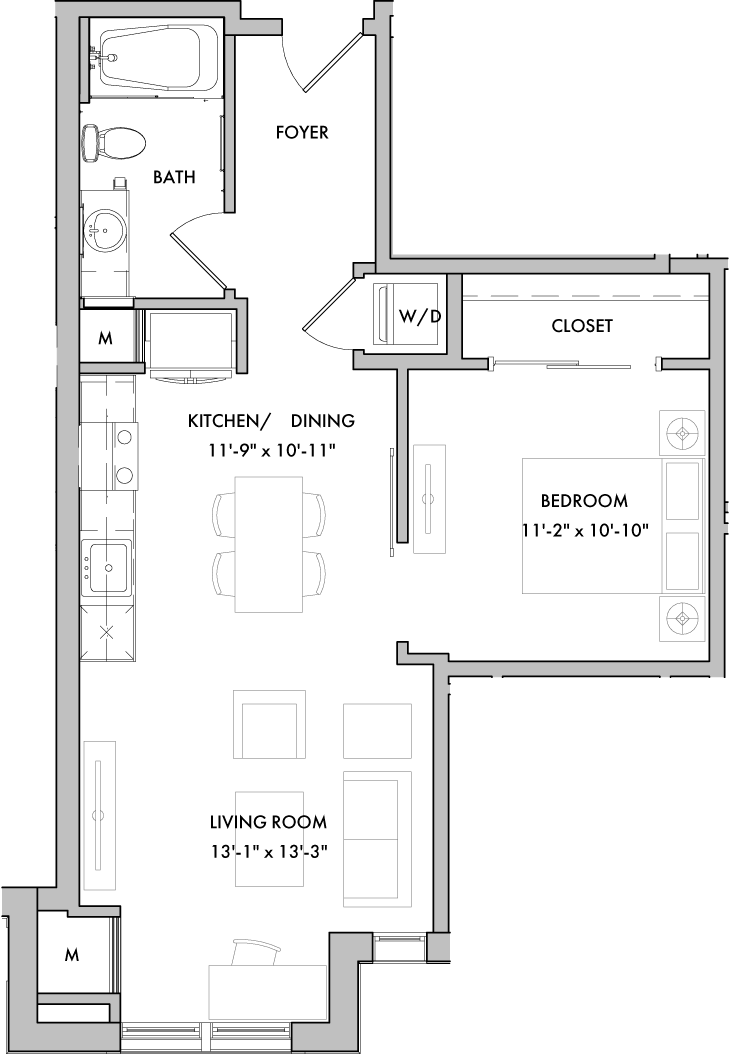 Apartment 1-103 floorplan