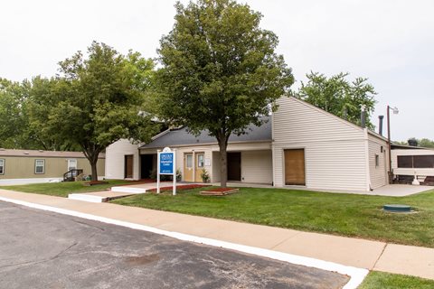 Building exterior with signage at Maple Grove, Lincoln, Nebraska