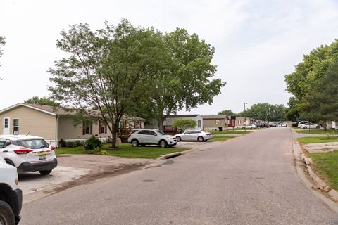 Clean neighborhood and street at Maple Grove, Nebraska, 68521