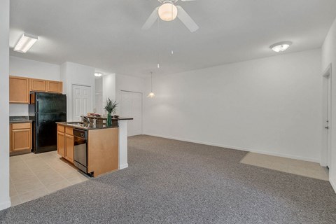 Senior Cottage - Kitchen, Dining Room, and Living Room