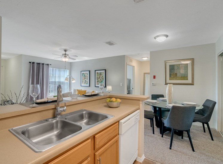 kitchen and dining area