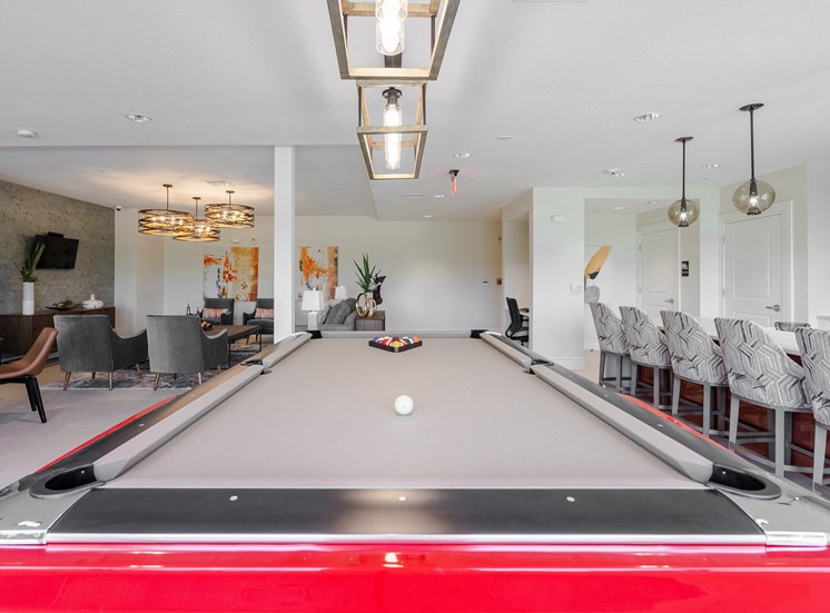 Clubhouse pool table view