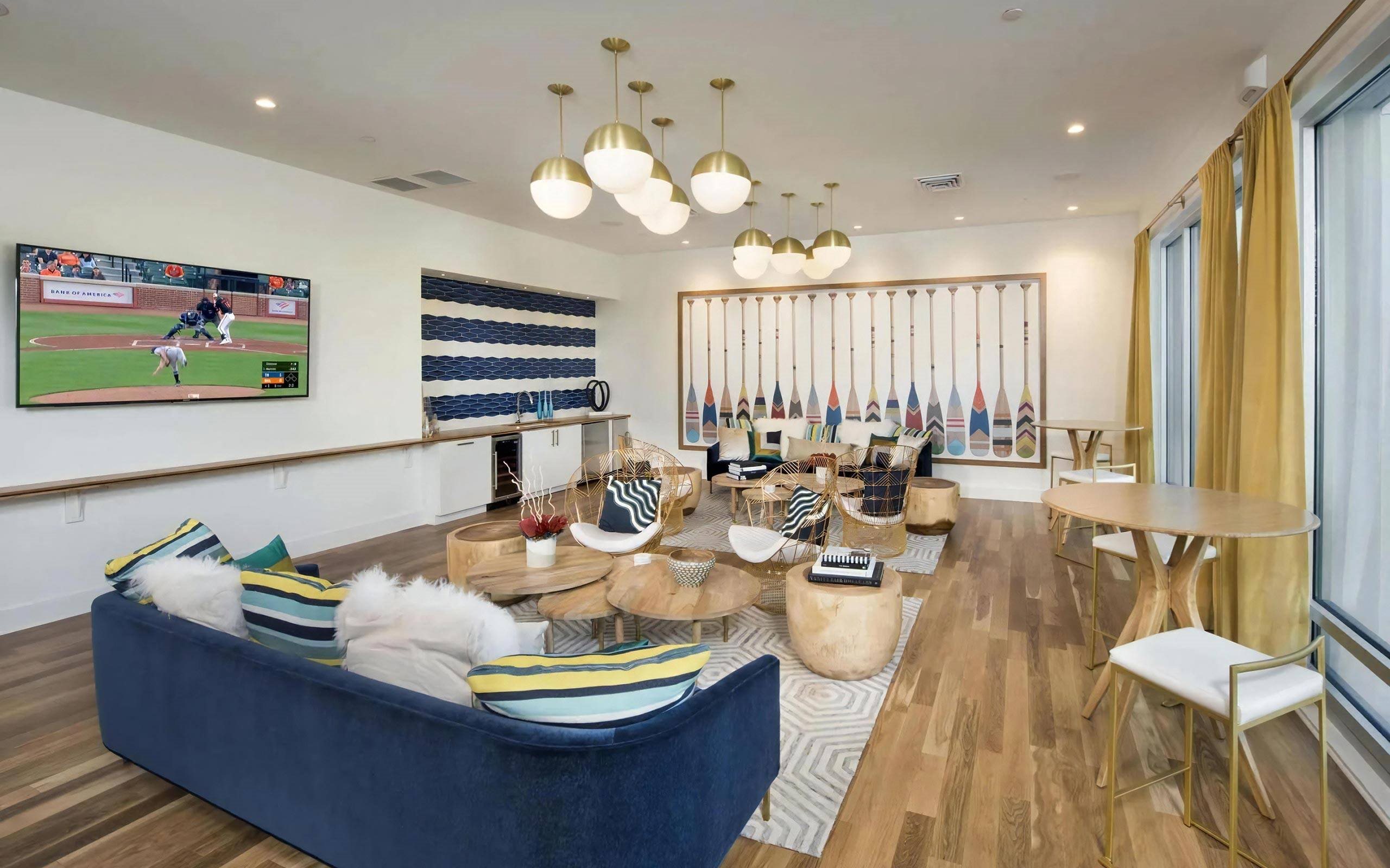 Sky Lounge with Flat-Screen TV, Modern Decor, and Ample Seating