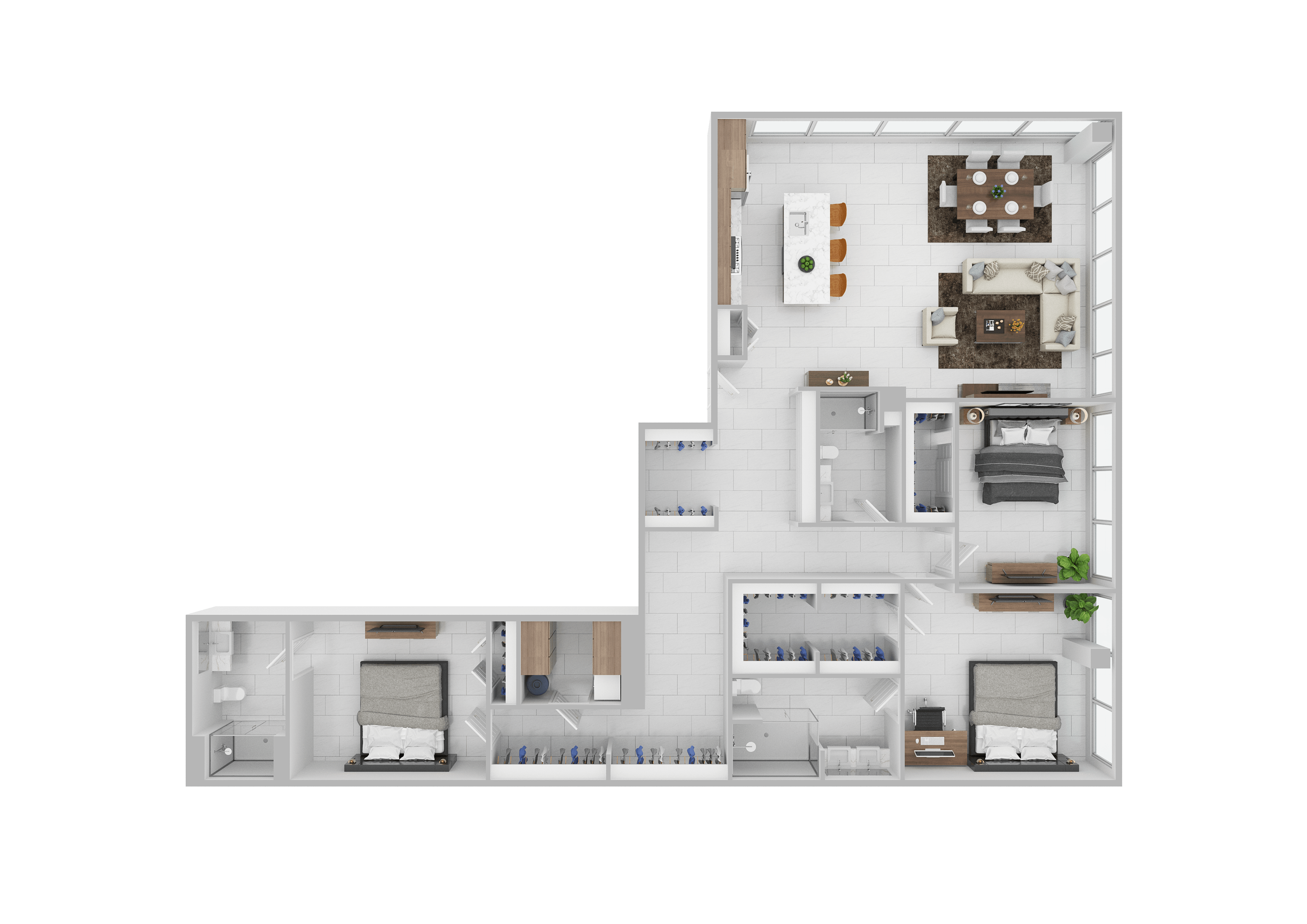 Floor plan layout diagram for D3B