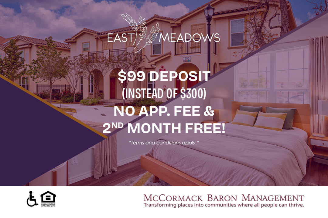 $99 deposit (Instead of $300) No app fee and Second Month Free *Terms and conditions may apply*