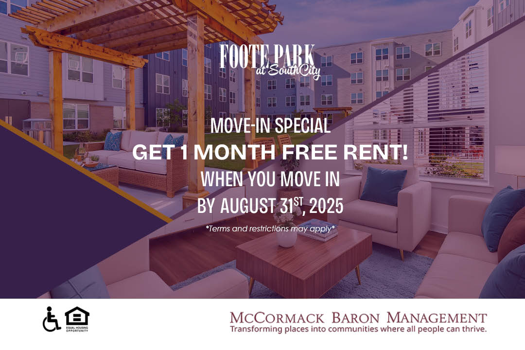 Move-in special: get 1 month free rent! When you move in by August 31st, 2025 *Terms and restrictions may apply*