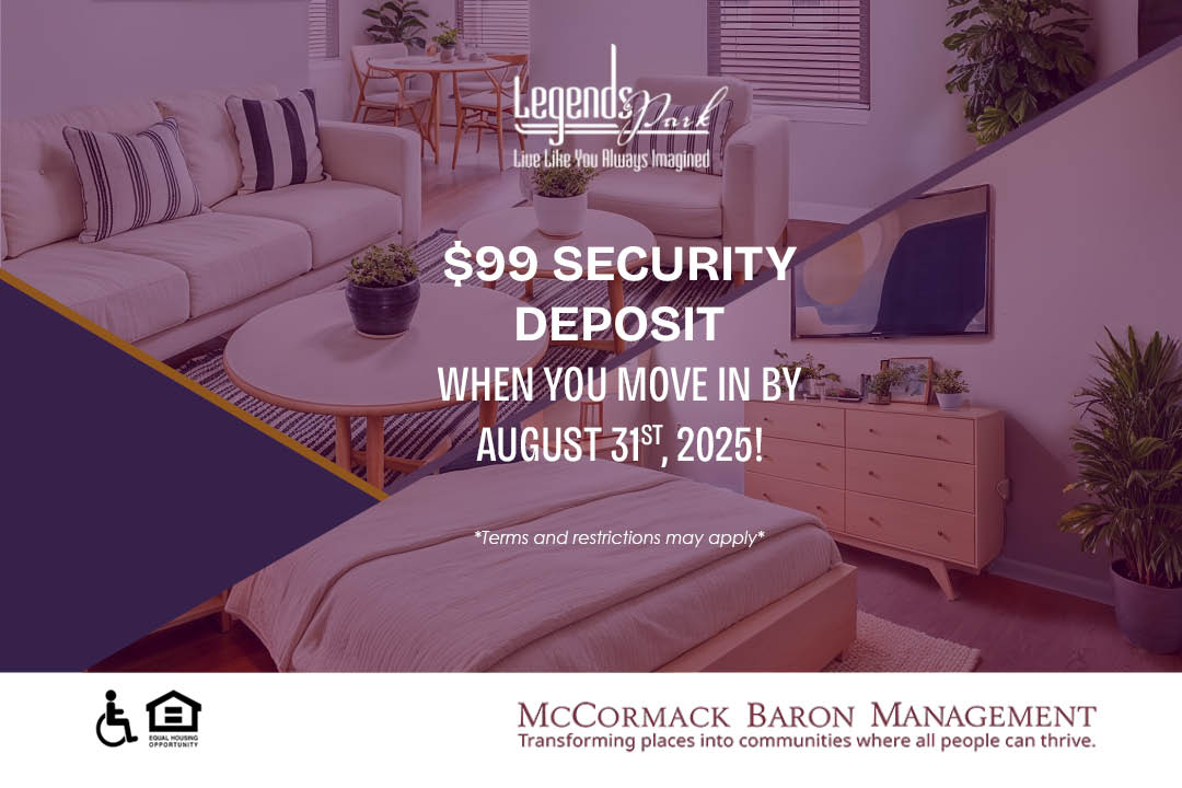 Move-in special: get 1 month free rent! When you move in by August 31st, 2025 *Terms and restrictions may apply*