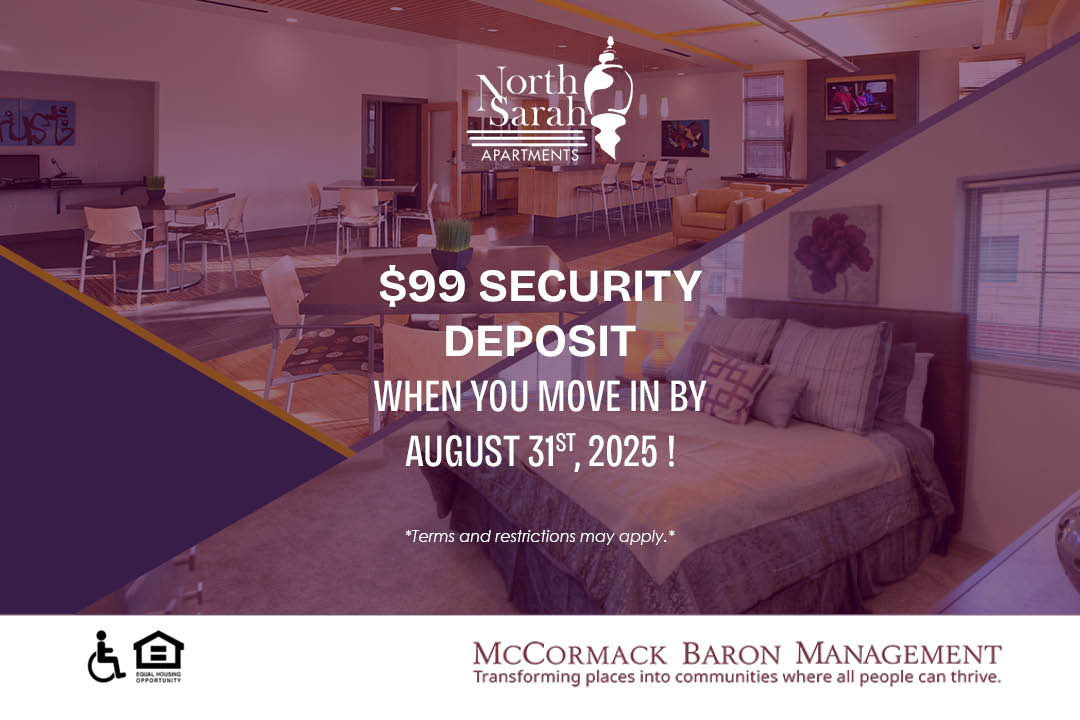 $99 Security Deposit - when you move in by 8/31/2025! *Terms and restrictions may apply.*
