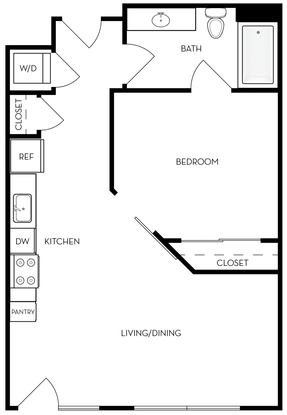Emerald Emerald, 1 bed 1 bath, 900 sqft