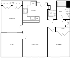Whitehall 2 bed 1 bath 900 sqft