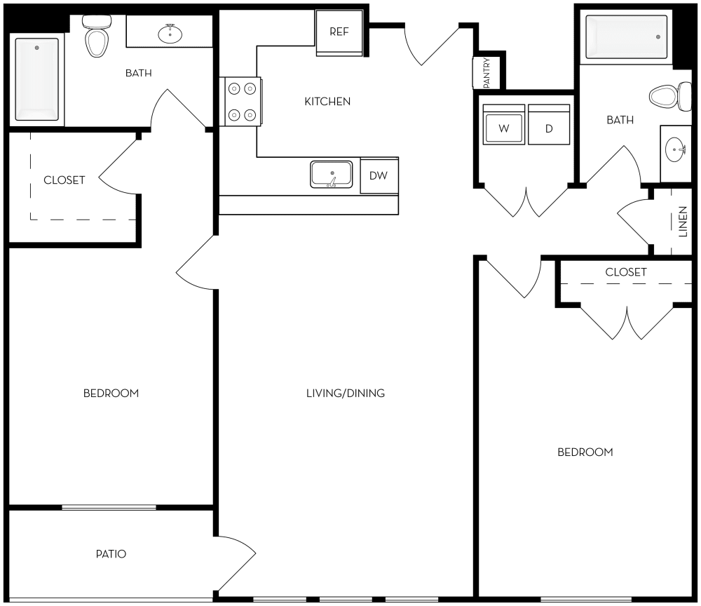 Arden Arden 2 Beds, 2 Baths, 1,000 to 1,200 Sqft