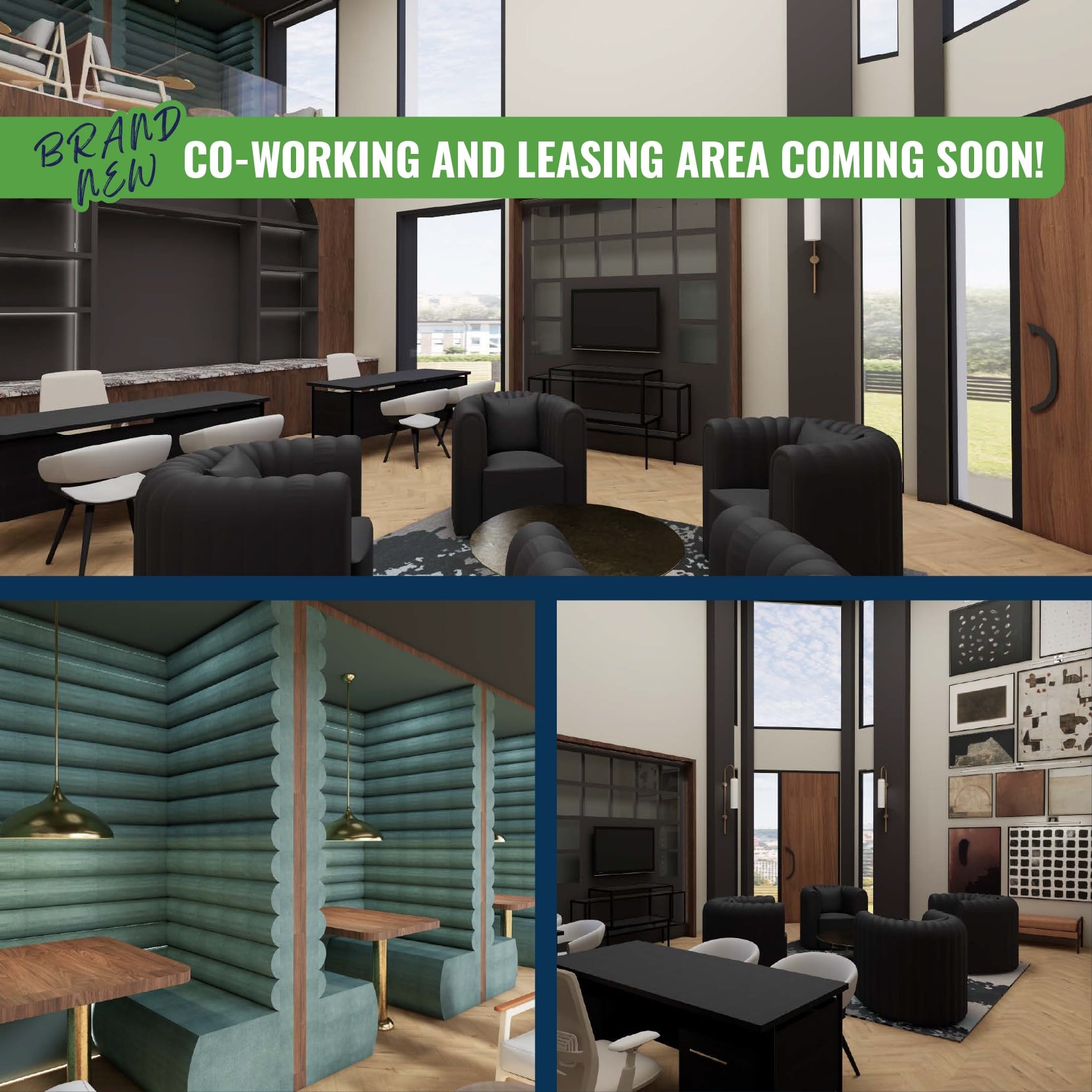SEVERAL IMAGES OF A NEWLY RENOVATED RESIDENT ACTIVITY CENTER DISPLAYING THE NEW FINISHES AND AMENITIES NOW AVAILABLE TO RESIDENTS